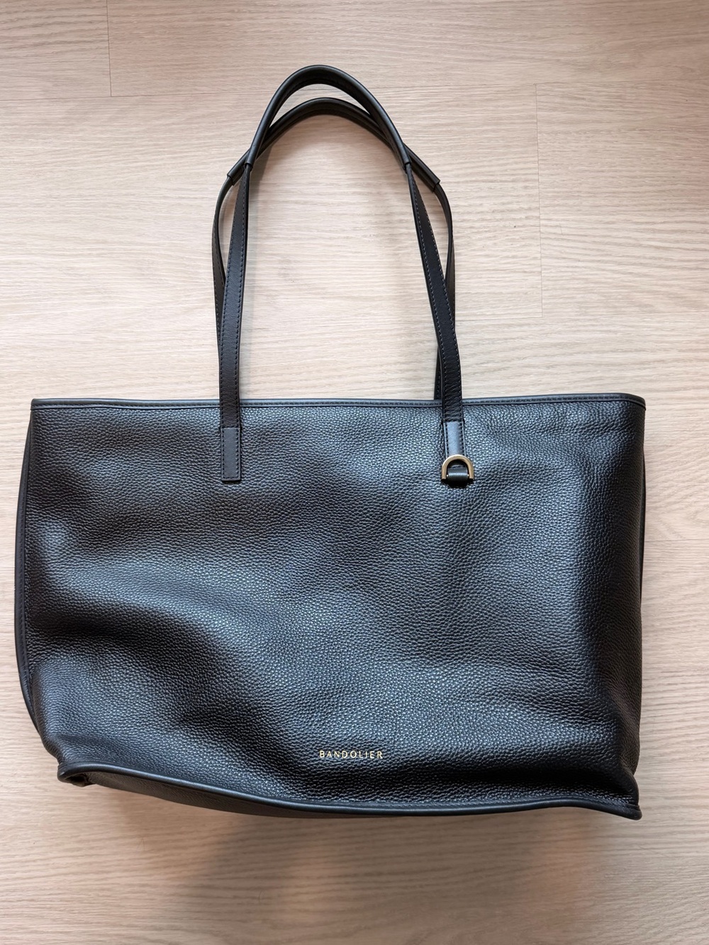 Bandolier Black Leather Laptop Tote
